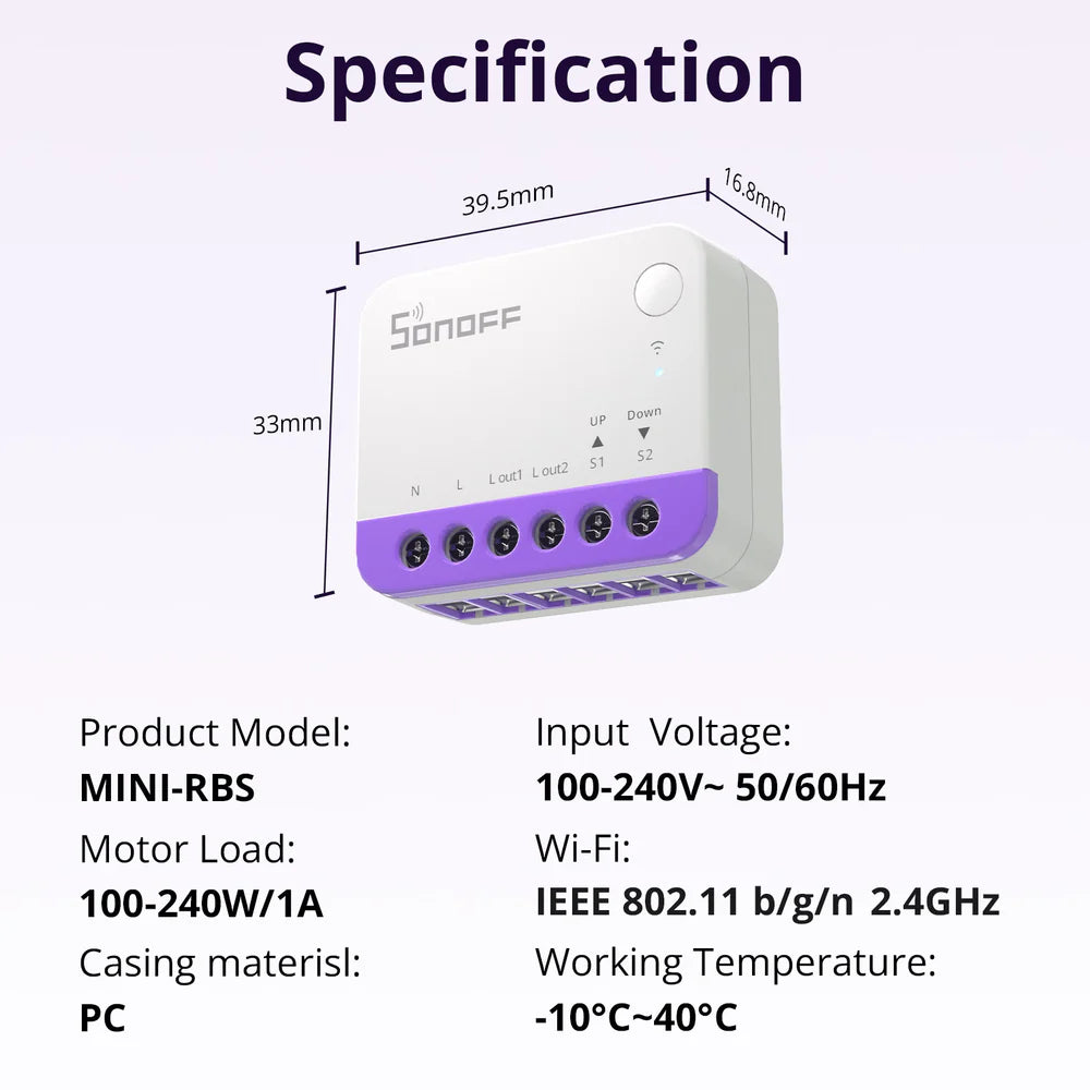 SONOFF Interrupteur intelligent pour volet roulant | MINI-RBS