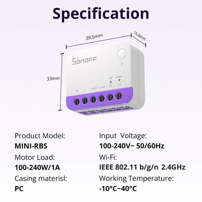 SONOFF Interrupteur intelligent pour volet roulant | MINI-RBS